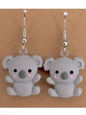 Cute Gray Koala Earrings Fashion Jewelry
